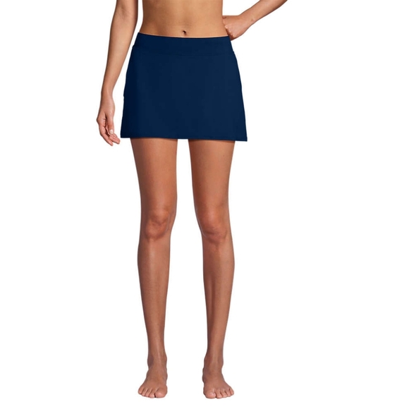 Lands End Navy Blue Swim Brief Skirt Bottoms Womens Size 12 Petite Large New NWT - Picture 1 of 8